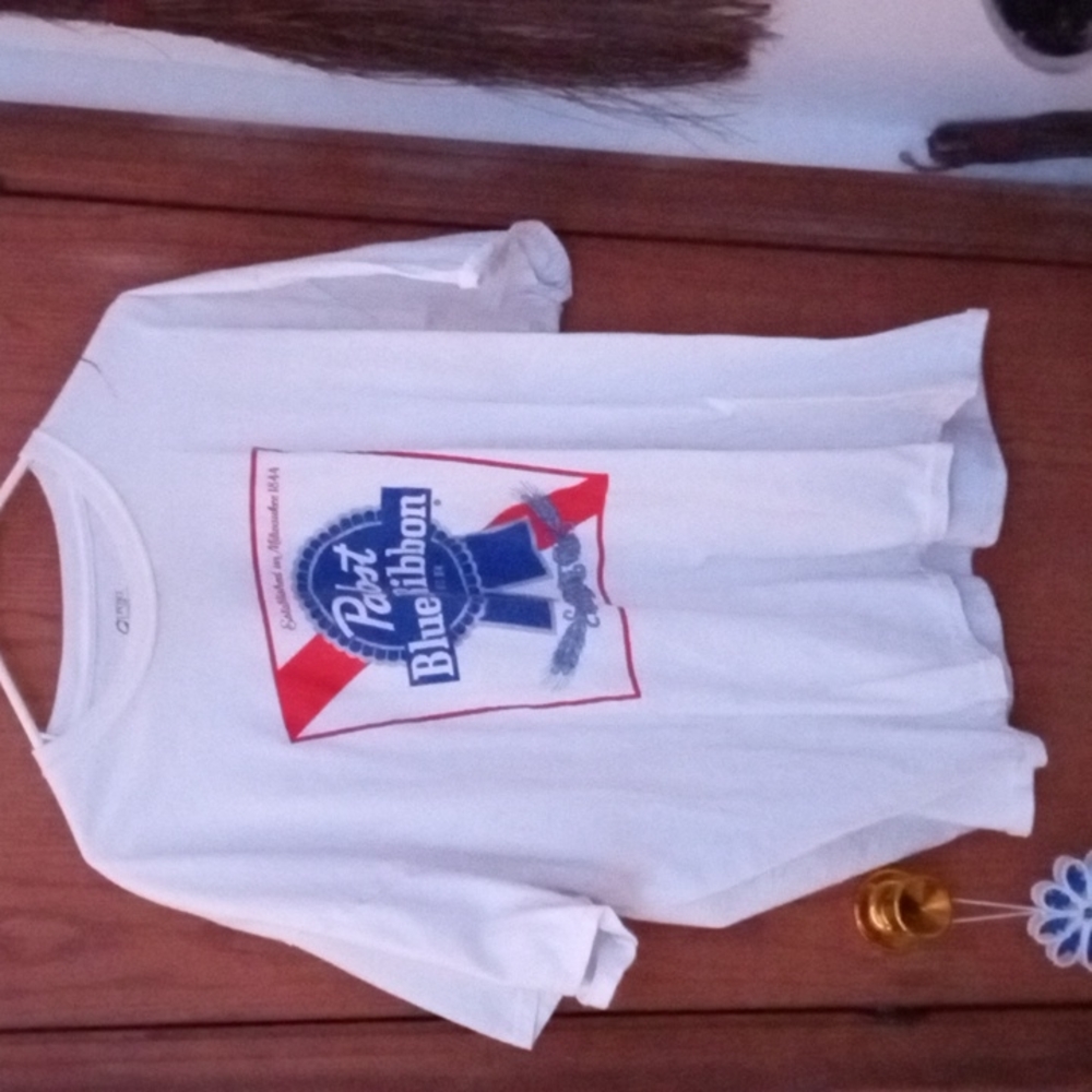 Blue ribbon beer shirt